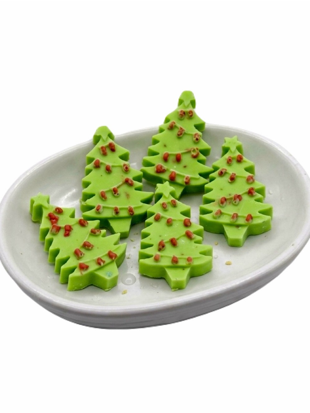 VintageBitchGifts Organic Cranberry Cookie Christmas Tree Mini Soaps 5 Pieces
